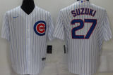 Chicago Cubs SUZUKI #27 White Baseball Jersey