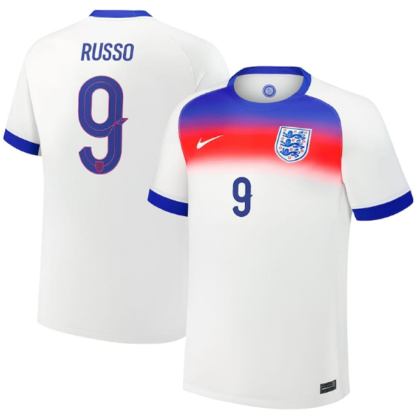 RUSSO #9 England Home White Fans Soccer Jersey 2025/26 ★★