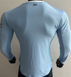 2025/26 Man City Home Blue Player Version Long Sleeve Soccer Jersey