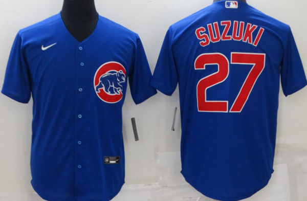 Chicago Cubs SUZUKI #27 Blue Baseball Jersey
