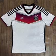 2014 Germany Home White Retro Fans Soccer Jersey  3 Start 三星
