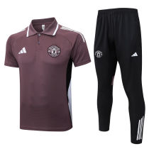 2025/26 M Utd Grey Purple POLO Sweater Tracksuit