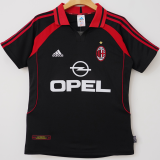 2000/2001 AC Milan Away Black Retro Soccer Jersey