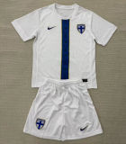 2025/26 Finland Home White Kids Soccer Jersey