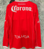 1998/1999 Deportivo Toluca Home Red Retro Long Sleeve Soccer Jersey 托卢卡
