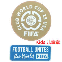 儿童软橡胶 KIDS  Rubber  FIFA CLUB WORLD CUP 25 USA+FOOTBALL UNITES the World 世俱杯章 +蓝色公平条 You can buy it alone OR tell us which jersey to print it on