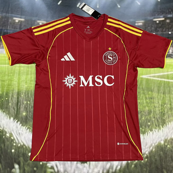 2025/26 Servette FC Home Red Fans Soccer Jersey 塞尔维特
