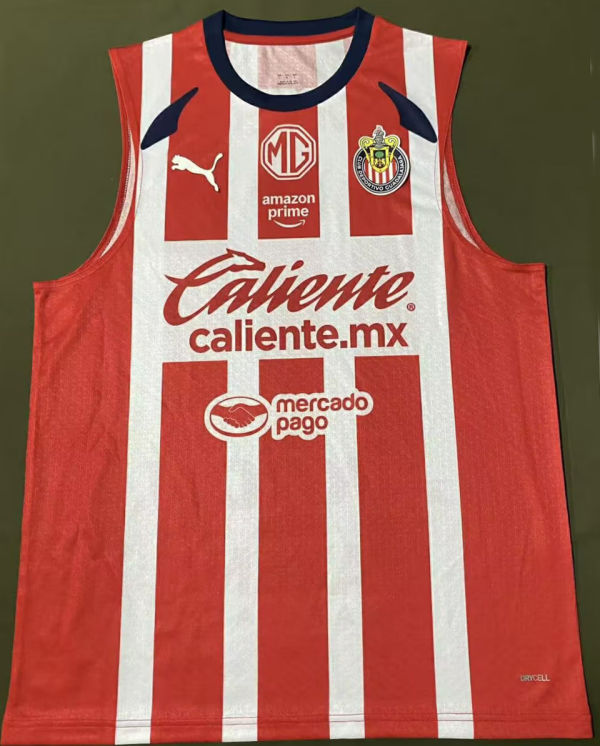 2025/26 Chivas Home Red White Vest Jersey