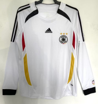 2006 Germany Home White Retro Long sleeve Soccer Jersey