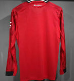 2025/26 M Utd Home Red Player Version Long Sleeve Soccer Jersey
