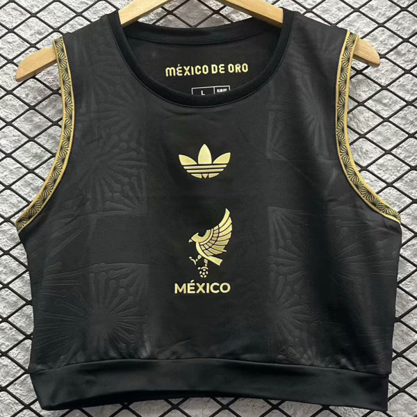 2025 Mexico Black México de Oro Women Yoga Vest Jersey 女