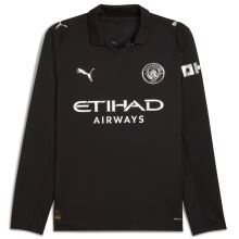 2025/26 Man City Away Black Fans Long Sleeve Soccer Jersey