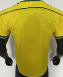 1998 Brazil Home Yellow Retro Player Version Soccer Jersey 球员版