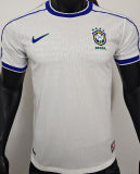 1998 Brazil White Retro Player Version Soccer Jersey 球员版