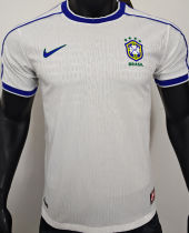 1998 Brazil White Retro Player Version Soccer Jersey 球员版
