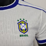 1998 Brazil White Retro Player Version Soccer Jersey 球员版