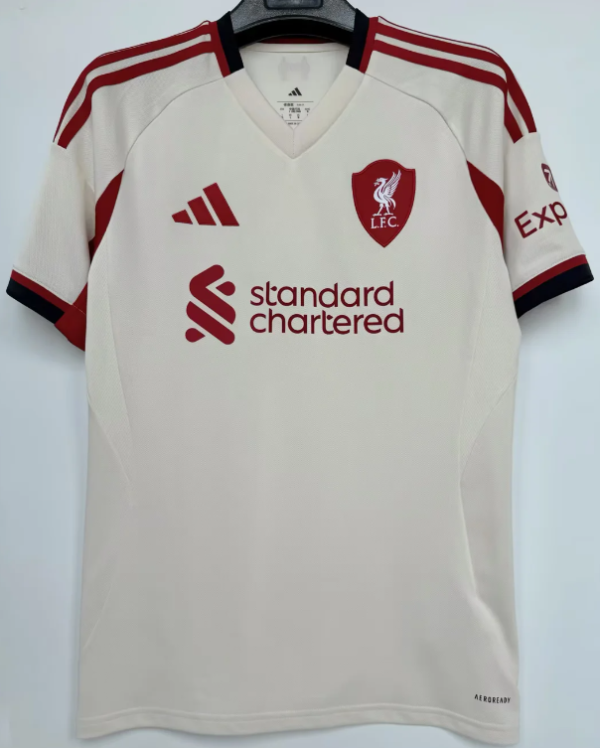2025/26 LFC 1:1 Quality  Away White Fans Soccer Jersey 背有97标