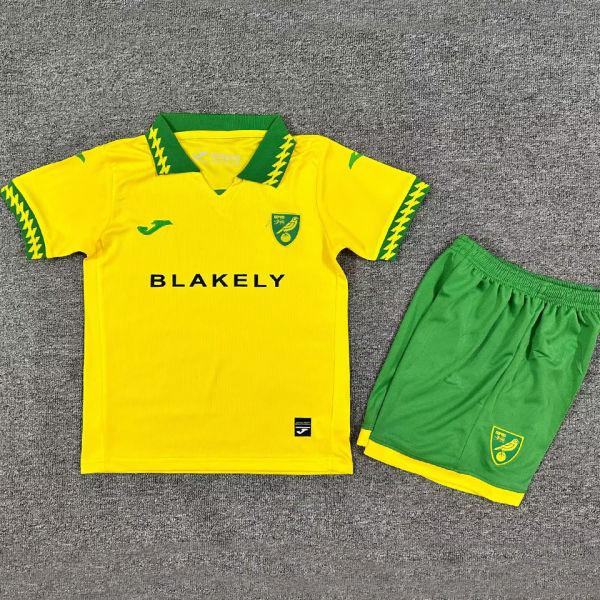 2025/26 Norwich Home Yellow Kid Soccer Jersey