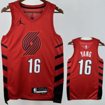 Trail Blazers YANG #16 Red NBA Jersey