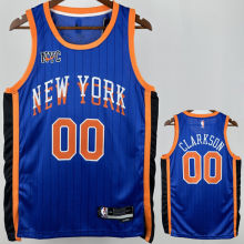 NY Knicks CLARKSON #00 Blue City Edition NBA Jersey