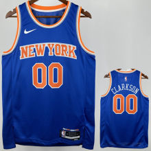 NY Knicks CLARKSON #00 Blue NBA Jersey