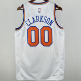 NY Knicks CLARKSON #00 White NBA Jersey