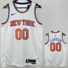 NY Knicks CLARKSON #00 White NBA Jersey