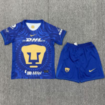 2025/26 Pumas UNAM Away Blue Kids Soccer Jersey
