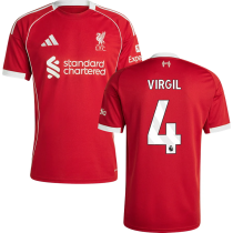 VIRGIL #4 LFC 1:1 Home Red Fans Jersey 2025/26 (League Font 联赛字体 ) ★★