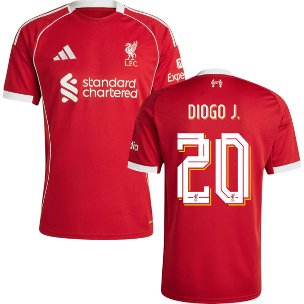 DIOGO J.  #20 LFC 1:1 Home Red Fans Jersey 2025/26 (UCL Font 欧冠字体 ) ★★