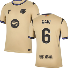 GAVI # 6 BA 1:1 Quality Away Fans Soccer Jersey 2025/26 (LaLiga Font 西甲字体 有号下广告) ★★