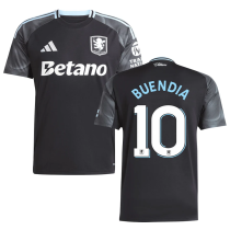 BUENDIA #10 Aston Villa Away Black Fans Soccer Jersey 2025/26 (UCL Font 欧冠字体 ) ★★