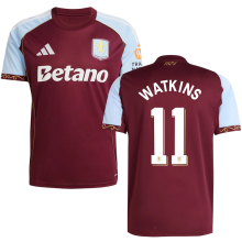 WATKINS #11 Aston Villa Home Fans Soccer Jersey 2025/26 (UCL Font 欧冠字体 ) ★★