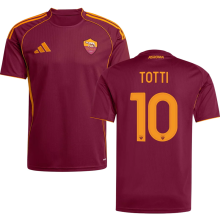 TOTTI #10 Roma 1:1 Quality Home Red Fans Soccer Jersey 2025/26 ★★