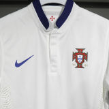 2014 Portugal Away White Retro Player Version Soccer Jersey 球员版