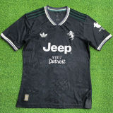 2025/26 JUV Third Black Player Version Soccer Jersey 带胸前新广告