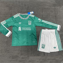2025/26 LFC Third Green Kids Long Sleeve Soccer Jersey  长袖童装