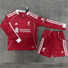 2025/26 LFC Home Red Kids Long Sleeve Soccer Jersey  长袖童装