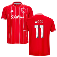 WOOD #11 Nottingham Forest Home Red Fans Jersey 2025/26 (League Font 联赛字体 ) ★★