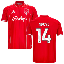 NDOYE #14 Nottingham Forest Home Red Fans Jersey 2025/26 (League Font 联赛字体 ) ★★