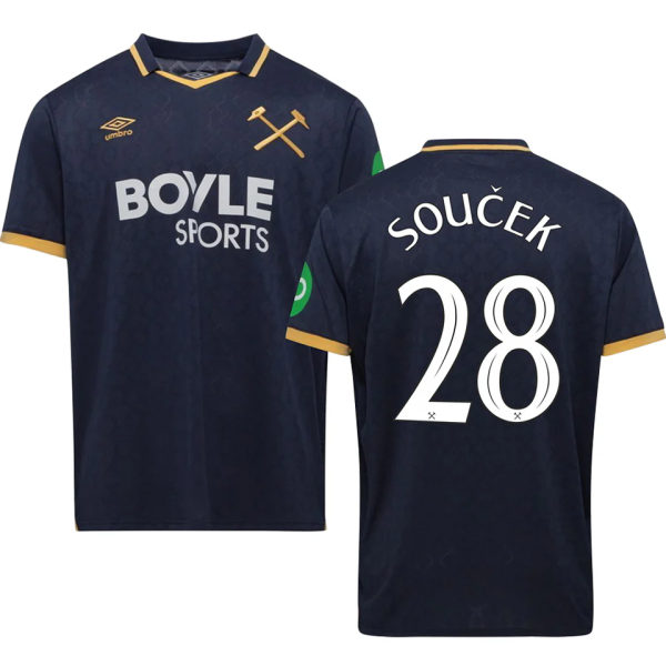 Souček #28 West Ham Third Fans Soccer Jersey 2025/26 (CUP Font 杯赛字体 ) ★★