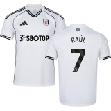 Raúl #7 Fulham Home White Fans Soccer Jersey 2025/26 (League Font 联赛字体 ) ★★