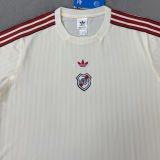 2025/26 River Plate Retro Style Beige Fans Soccer Jersey 米王色