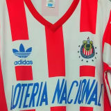 1991/1992 Chivas Home Red Retro Long Sleeve Soccer Jersey