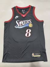 2002/06 76ers GEORGE  #8  Black Retro NBA Jerseys