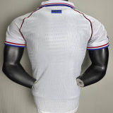 1998 France Away White Retro Player Version Soccer Jersey