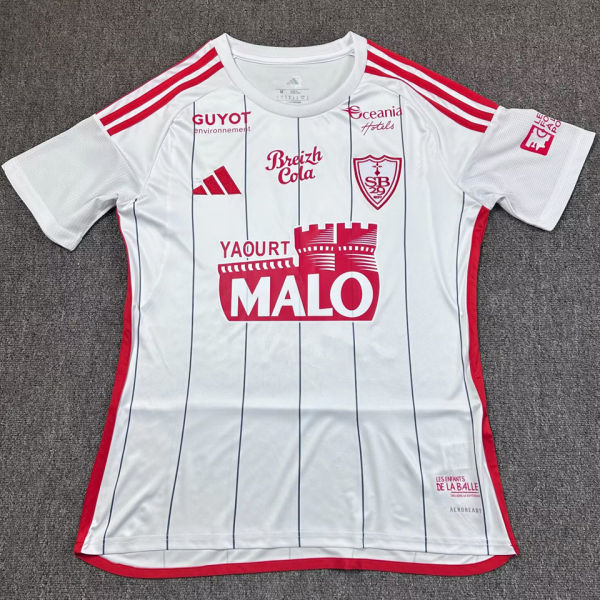 2025/26 Brestois Away White Fans Soccer Jersey
