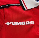 1998/1999 M Utd Home Retro Kids Long Sleeve Soccer Jersey