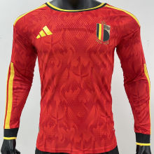 2026/27 Belgium Home Red Player Version Long Sleeve Soccer Jersey