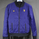 2026/27 M Utd Blue And Black Reversible Sports Cotton Jacket 双面